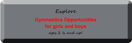 Explore Gymnastics Opportunities for girls and boys ages 2  and up!